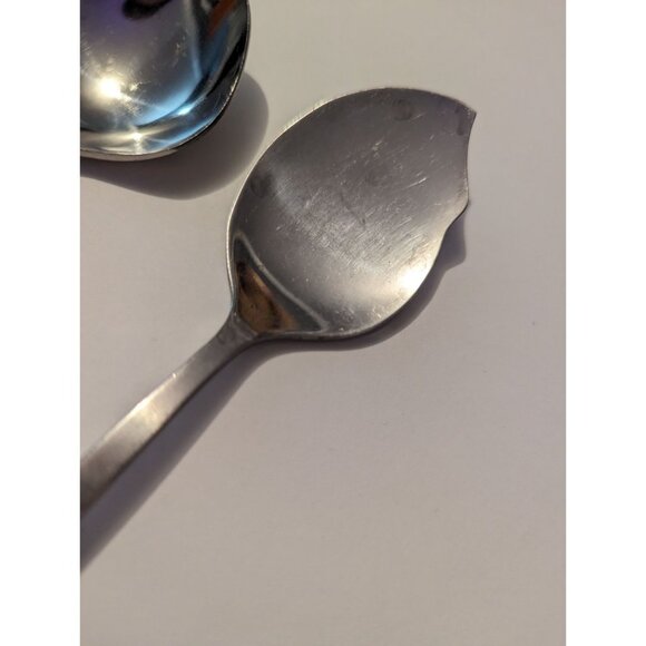 VTG CARLYLE Hong Kong stainless cameo pattern lot 2 soup & jelly spoon replace - Picture 4 of 10